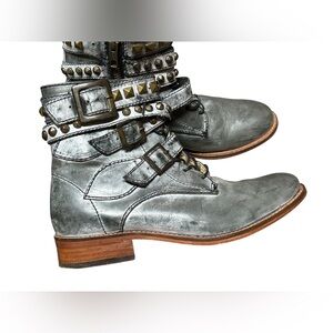 Patron “Lula” Leather Riding Boots Size 6 Gray